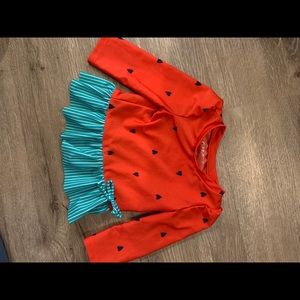 Cat & Jack baby girl watermelon swimsuit rashguard